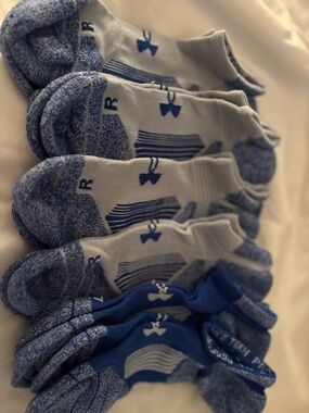 Under Armour Men's No-Show Athletic Socks - Blue & Light Gray (6-Pack)